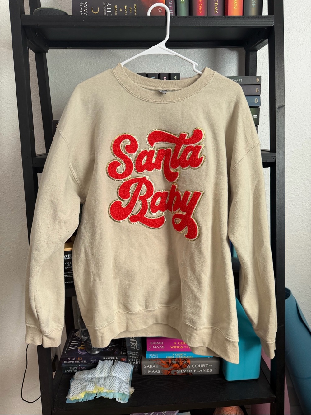 Gildan Cream Sweatshirt with Red and Gold Appliqué